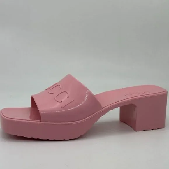 Gucci Rubber Slides Pink Size 8 - Picture 3 of 10